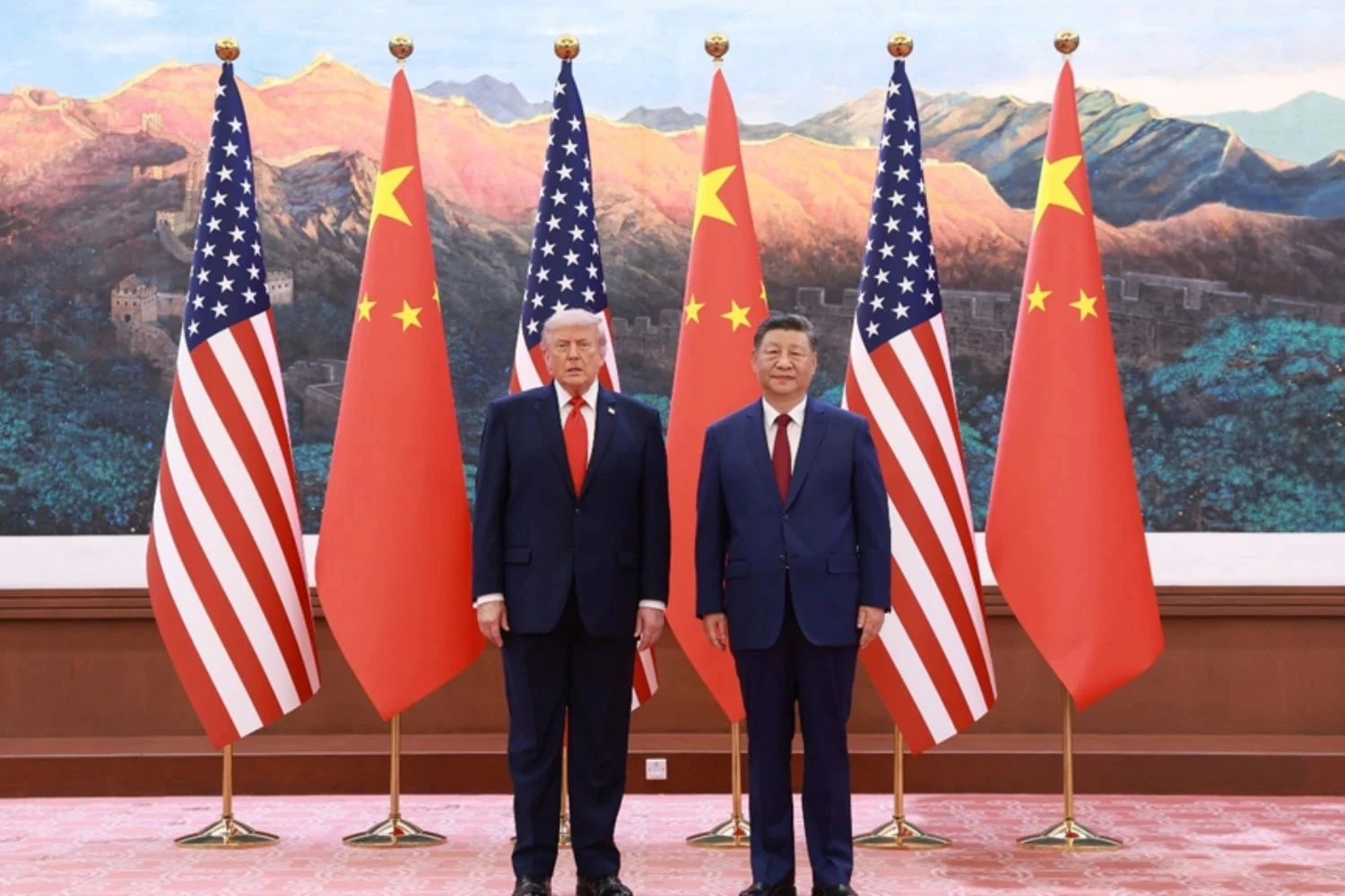 Os presidentes Donald Trump e Xi Jinping durante uma reunião na China (Social media)