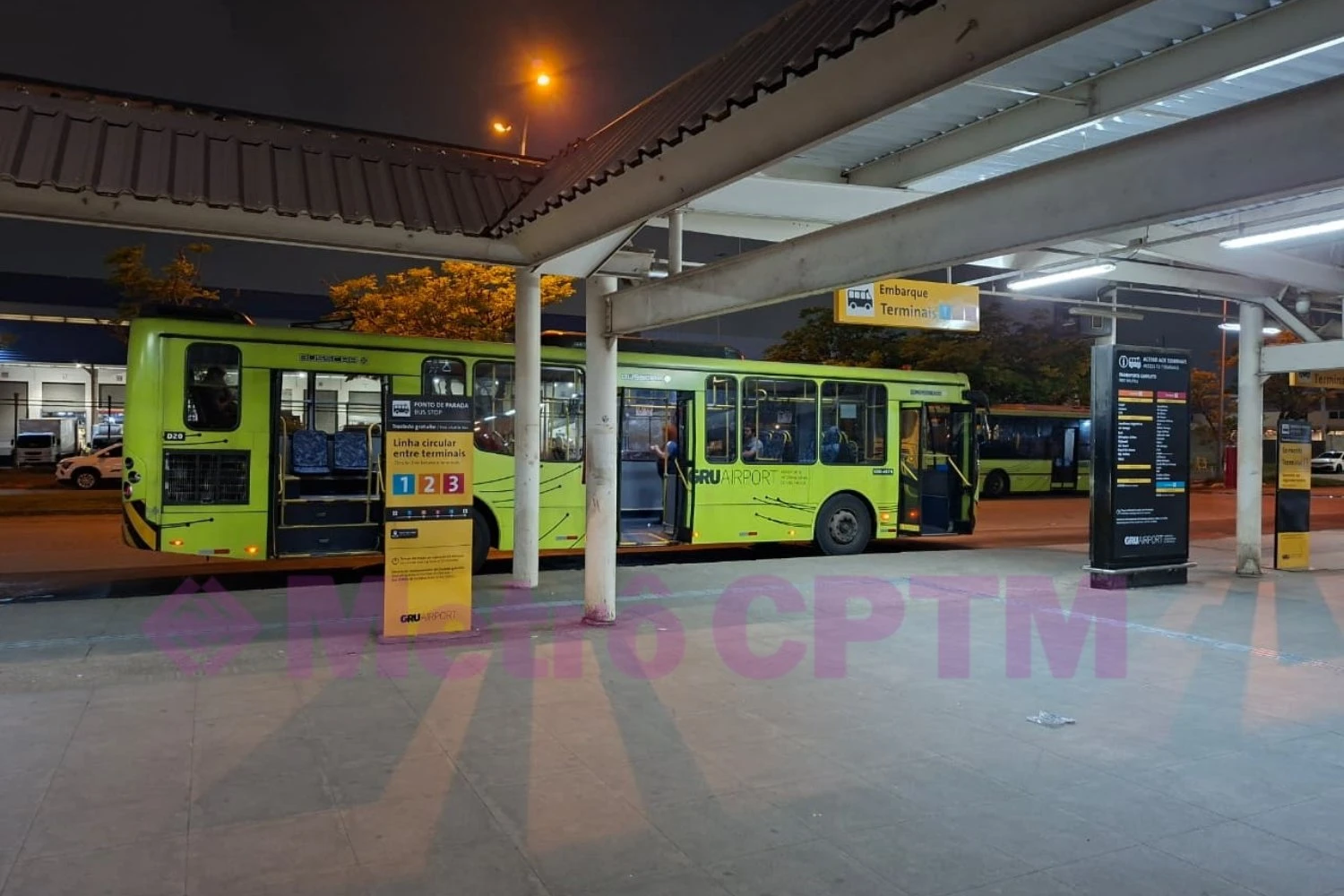 Ônibus gratuito oferecido pela GRU Airport