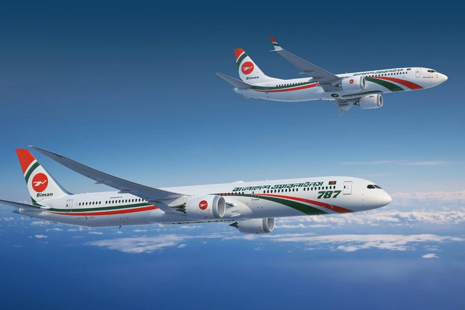 Biman Bangladesh Boeing 737 MAX and 787 jets