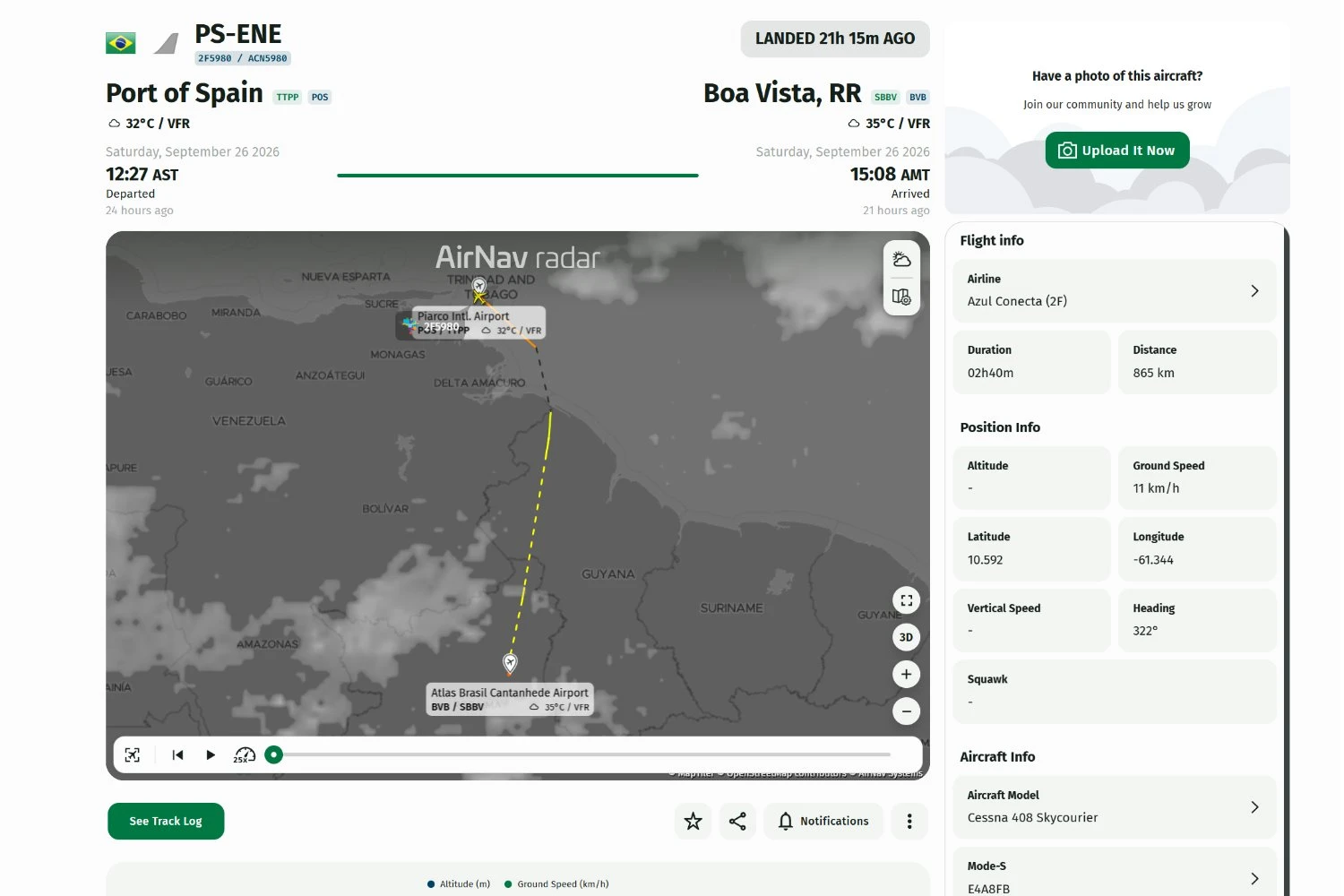 O SkyCourier PS-ENE chegou ao Brasil neste sábado, 26