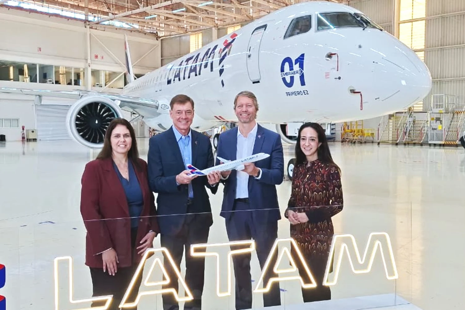 A LATAM recebeu o primeiro E195-E2 da Embraer nesta semana