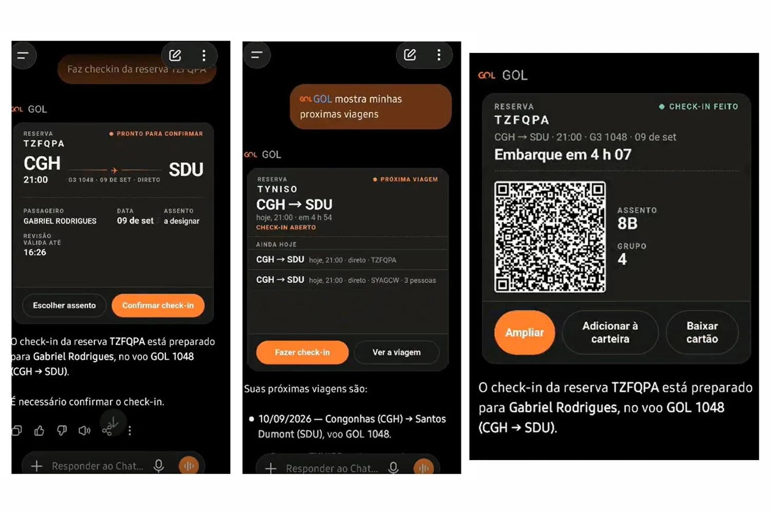 ChatGPT poderá fazer check-in em voos da GOL