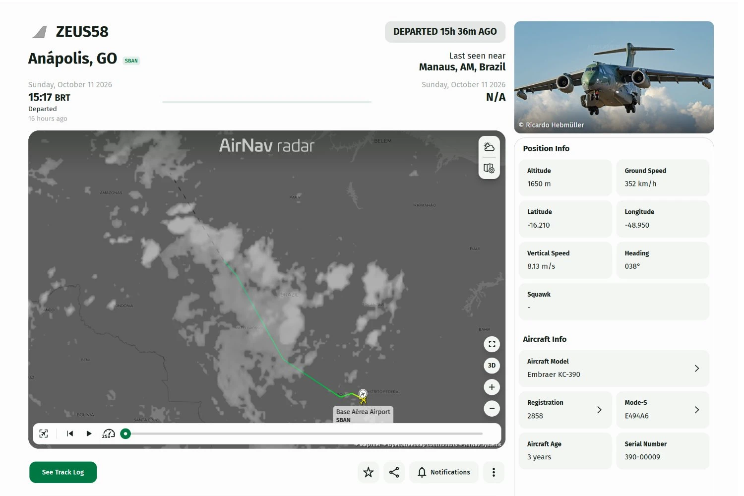 KC-390 da FAB voa para Manaus para combater incêndios