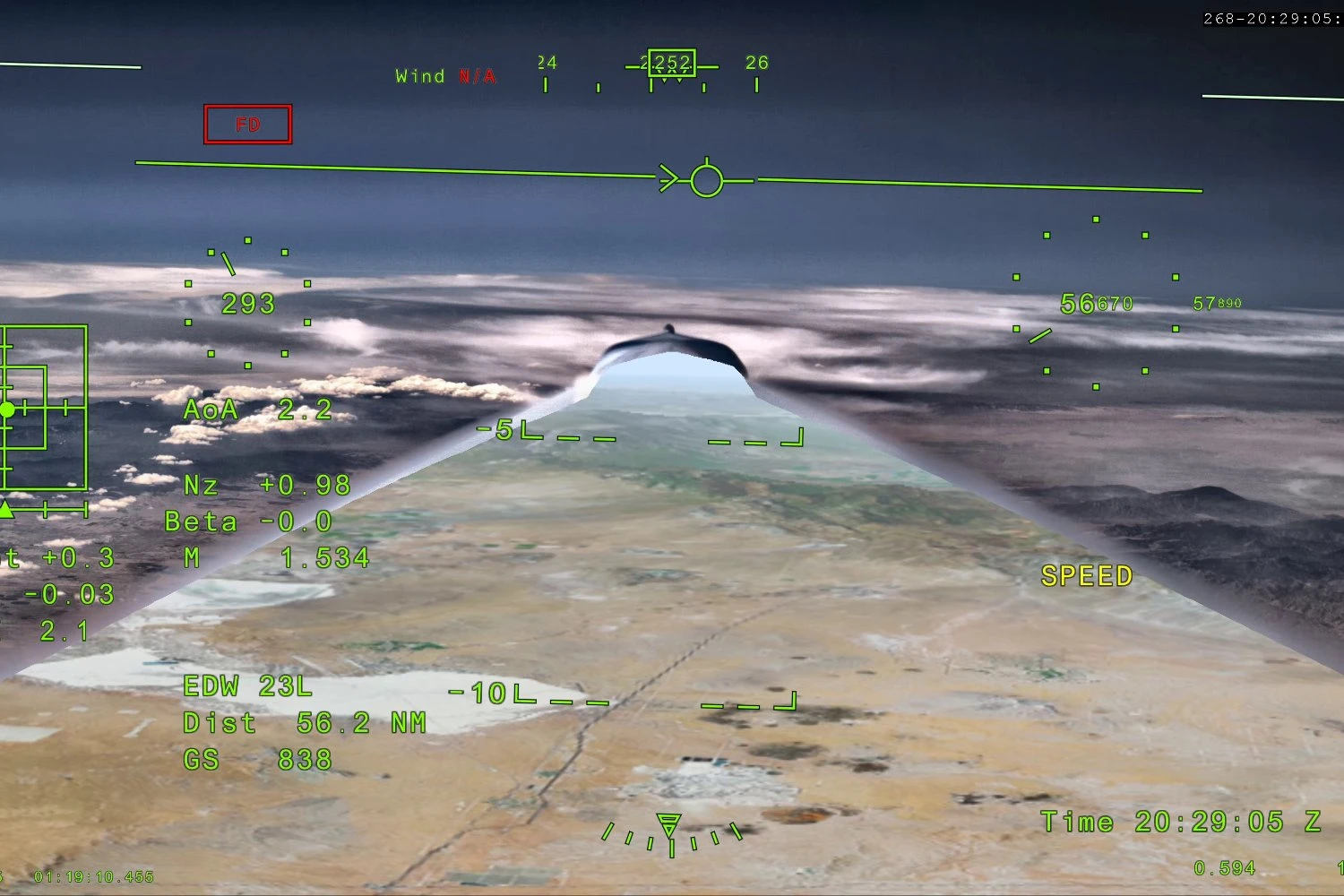 X-59 atigne Mach 1.534