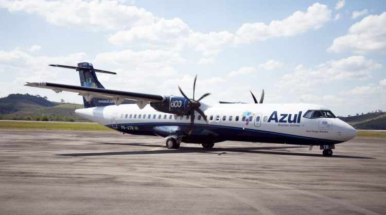 Cada um dos motores turbo-hélice do ATR 72 geram 2.475 hp (Foto - Azul)