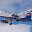 Um SuperJet quando voava na Aeroflot (Divulgação)