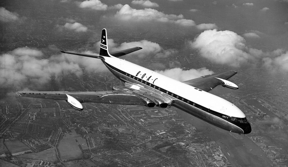 Primeiro jato comercial, o Comet podia transportar até 85 passageiros; a autonomia beirava os 4.000 km (Domínio Público)