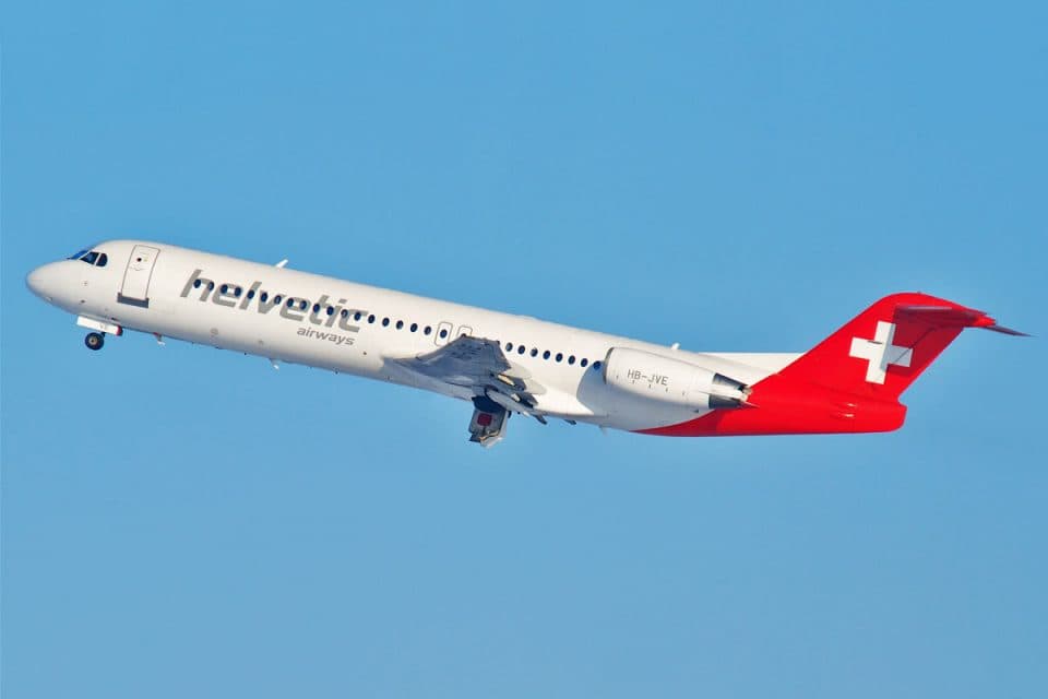 O Fokker 100 deixou a Helvetic em 2019