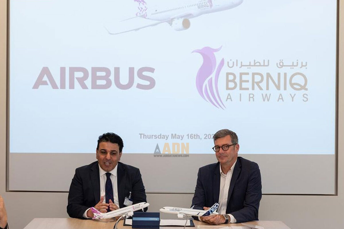 A Berniq divulgou uma imagem da assinatura do acordo com a Airbus