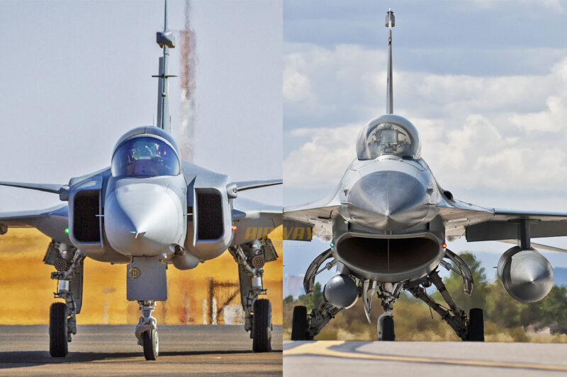 Caças Gripen e F-16