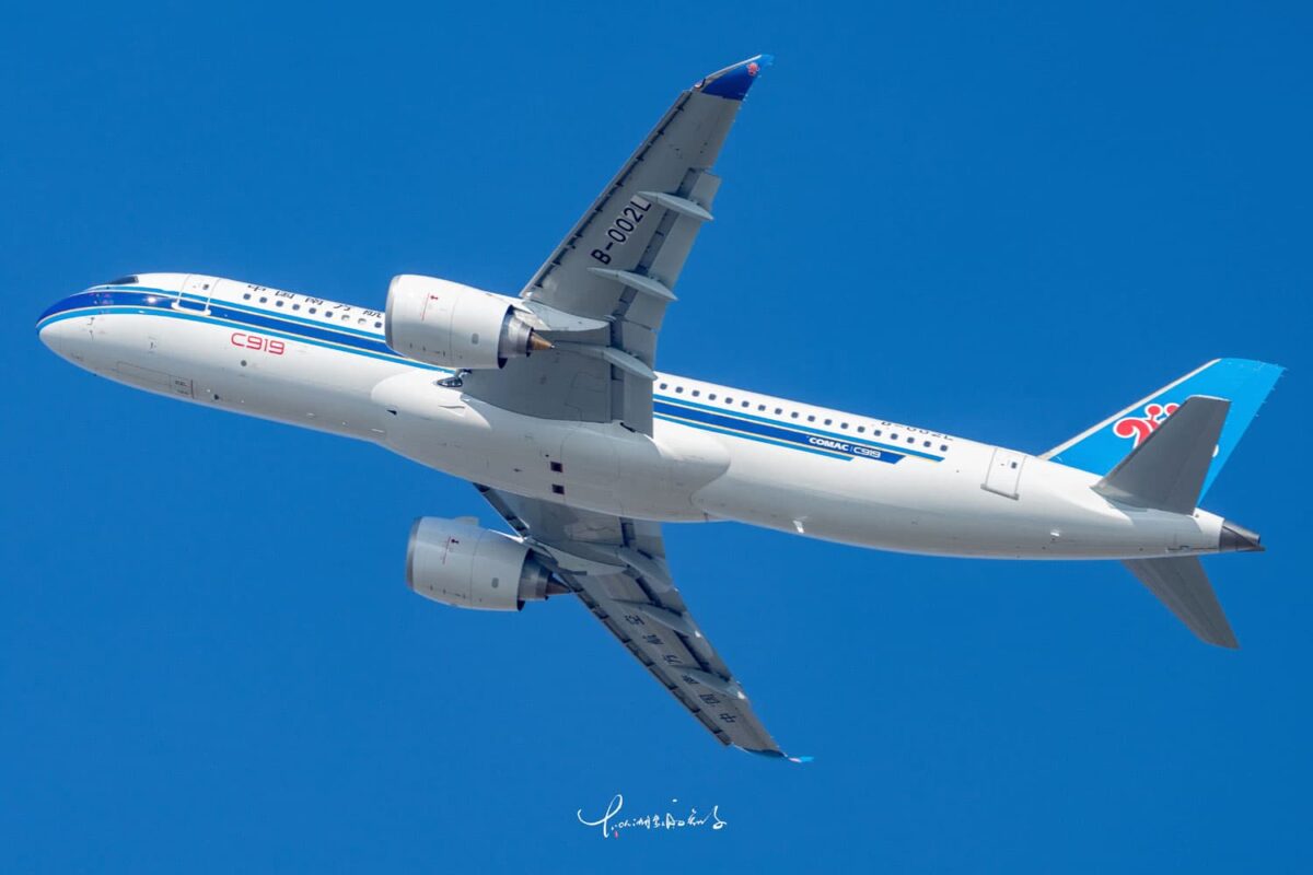 Primeiro de 100 jatos C919 da China Southern Airlines (Weibo)