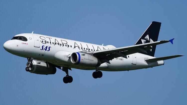 A319 da SAS com a pintura especial da Star Alliance. Foto: Reprodução.