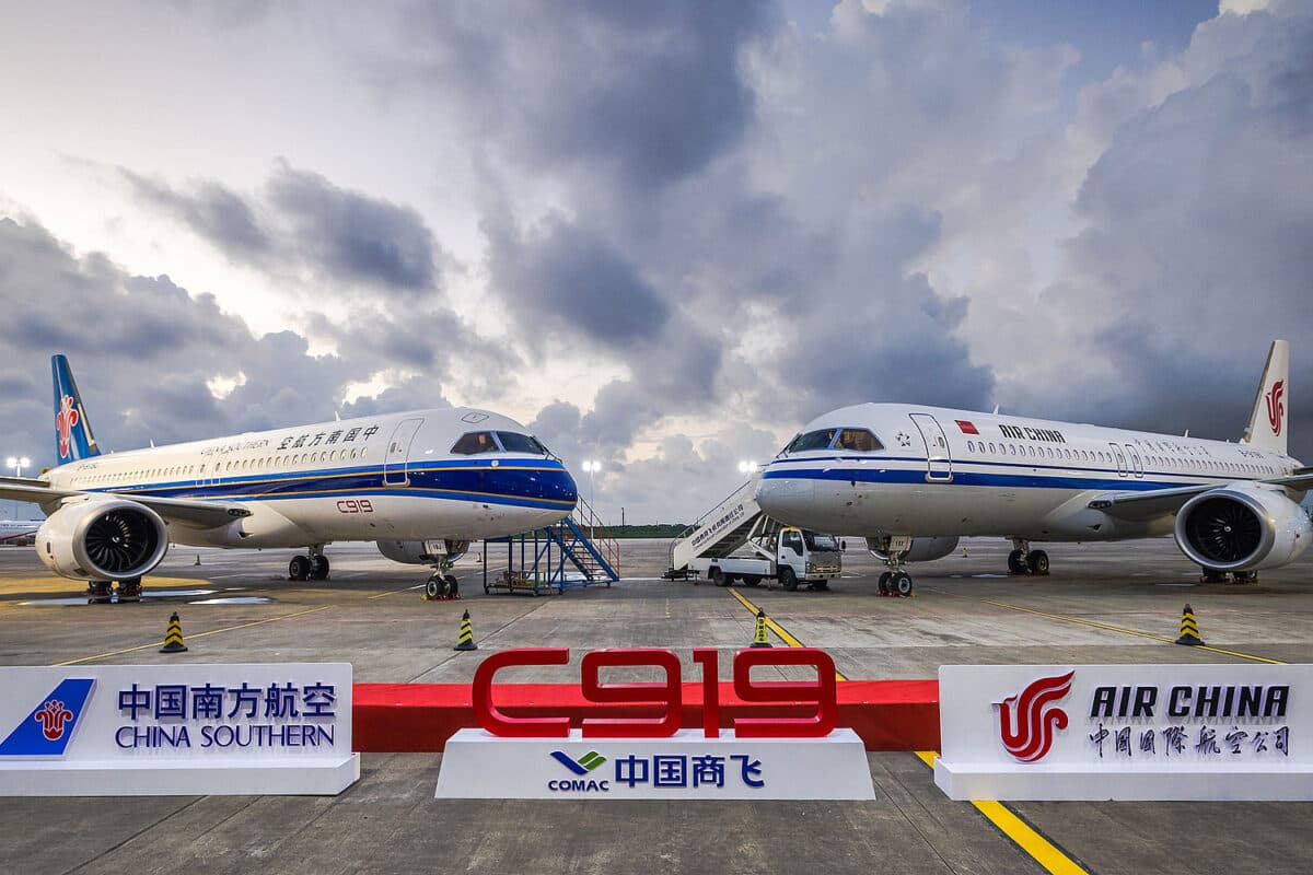 Aeronave COMAC C919 da China Southern e Air China