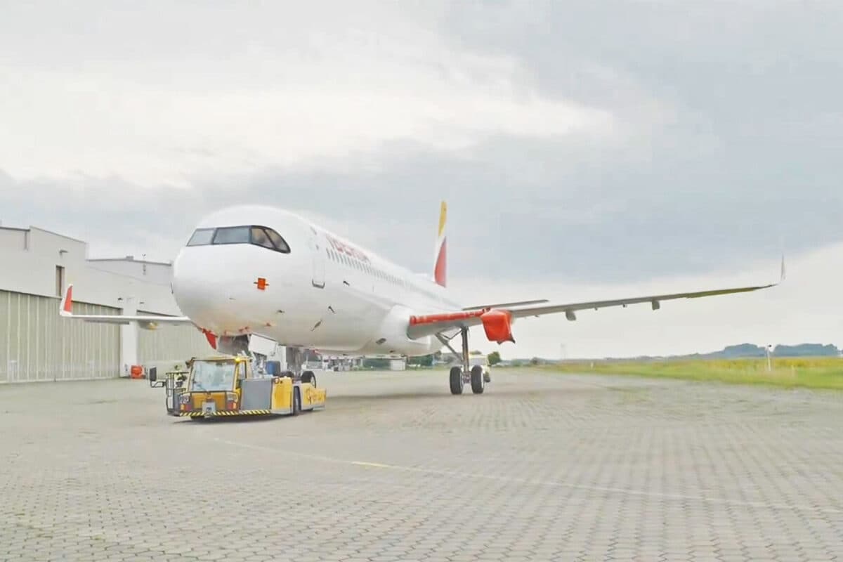 O primeiro A321XLR da Iberia ainda sem os motores