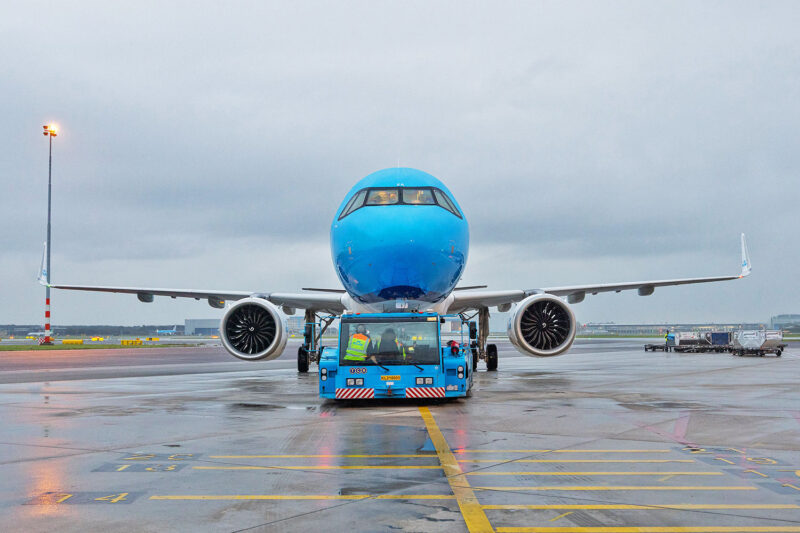 O primeiro A321neo da KLM se prepara para a estreia