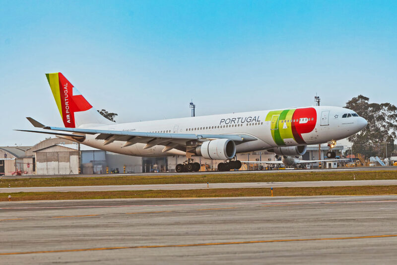 O A330-200 da TAP no primeiro voo para Florianópolis (FA)