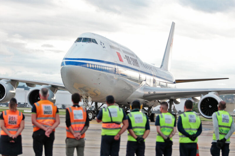 O Boeing 747-8 da Air China mas que é usado apenas por Xi Jinping