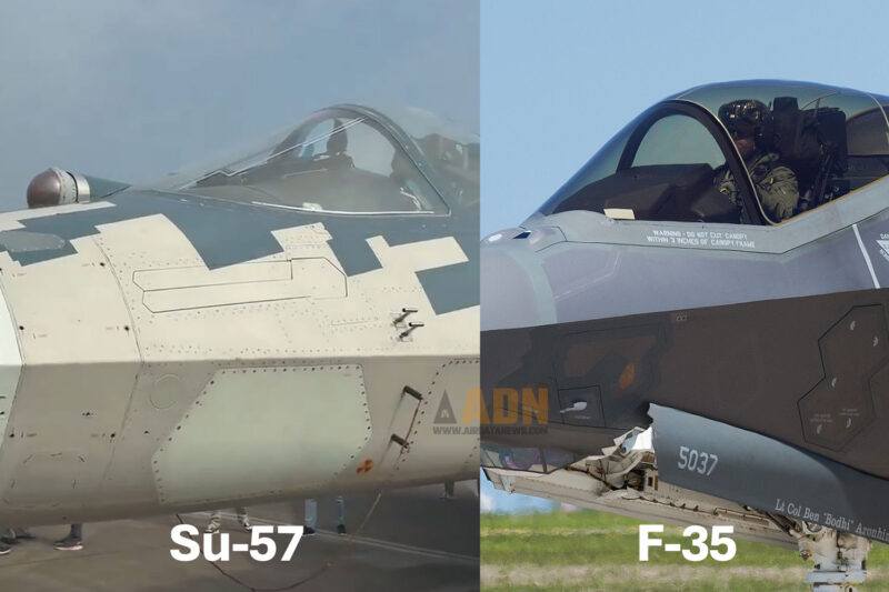 Detalhes dos caças Su-57 e F-35: jato russo tem superfície irregular, protuberâncias e juntas mal unidas (redes sociais e Rob Shenk)