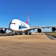 O A380 da Global Airlines e sua pintura 'híbrida' com a China Southern